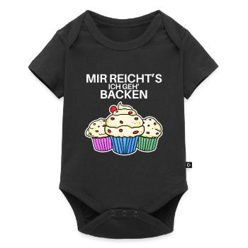 Mir reichts ich geh Backen Lustig Bäcker Geschenk - Baby Premium Kurzarmbody - Schwarz - Vorne