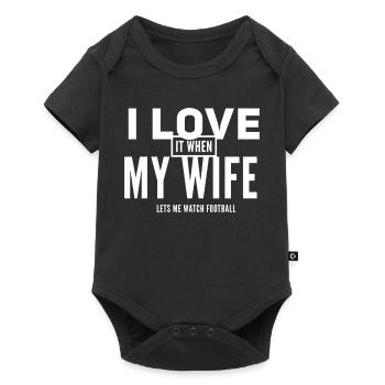 J’aime ma femme Football Design - Body à manches courtes Premium Bébé - noir - Devant