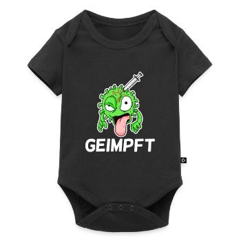 Geimpft - Baby Premium Kurzarmbody - Schwarz - Vorne
