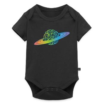 Planète arc-en-ciel - Body à manches courtes Premium Bébé - noir - Devant