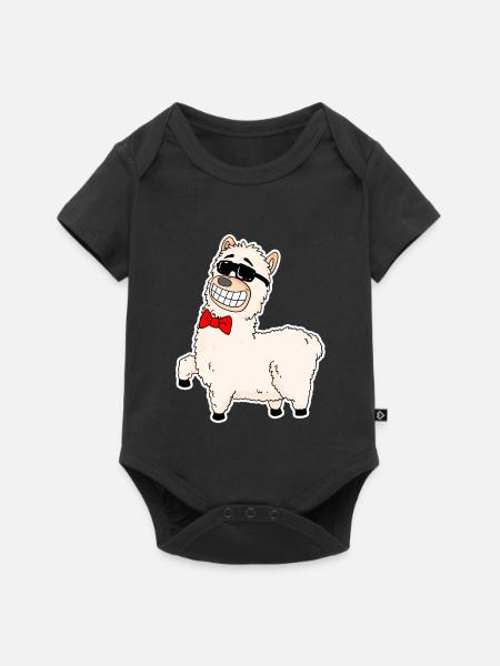 Alpaka - Baby Premium Kurzarmbody - Schwarz