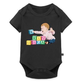 Krav Maga Baby Mädchen - Baby Premium Kurzarmbody - Schwarz - Vorne