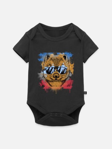 Wombat - Baby Premium Kurzarmbody - Schwarz