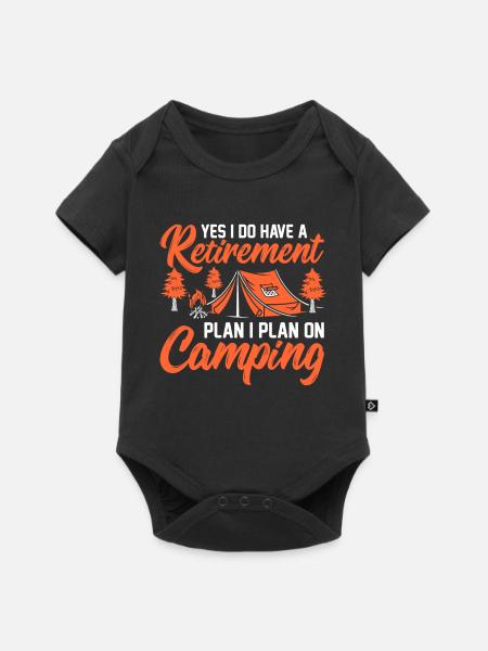 Camping - Baby Premium Kurzarmbody - Schwarz