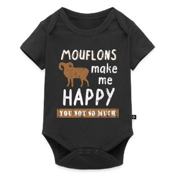 Drôle de mufflon sort mouton sauvage nature forêt - Body à manches courtes Premium Bébé - noir - Devant
