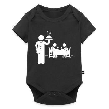 Kellnerin Kellner - Baby Premium Kurzarmbody - Schwarz - Vorne