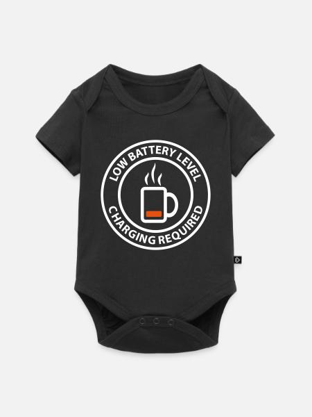 Kaffeetasse Akku aufladen Ladebalken Kaffeetrinker - Baby Premium Kurzarmbody - Schwarz