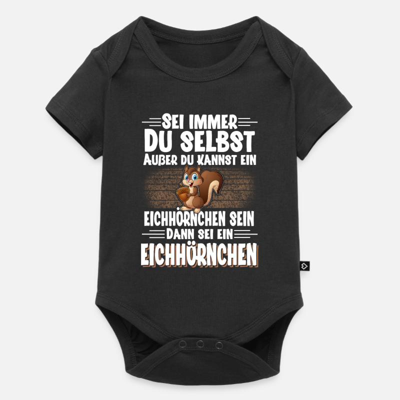 Eichhörnchen - Baby Premium Kurzarmbody - Schwarz