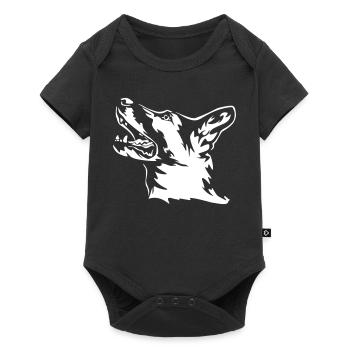 Tête de berger allemand « Black Edition » - Body à manches courtes Premium Bébé - noir - Devant
