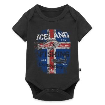 Iceland Fishing Flag Fishing Fish Design - Baby Premium short-sleeve bodysuit - black - Front