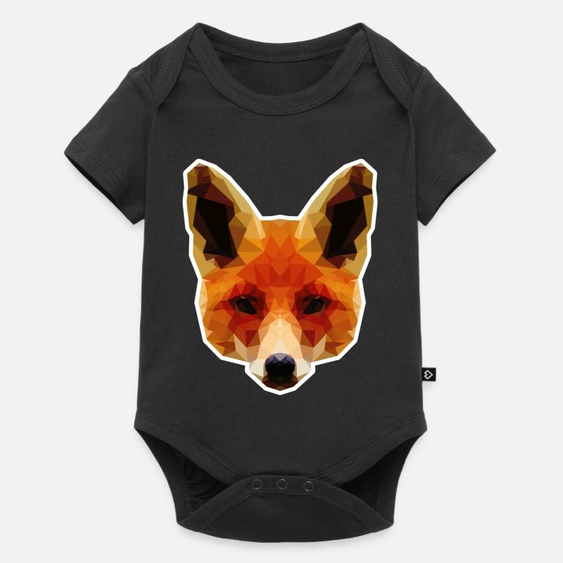 Oranger Polygonalfuchs - Baby Premium Kurzarmbody - Schwarz