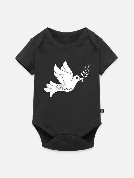 Weißer Vogel des Friedens - Baby Premium Kurzarmbody - Schwarz