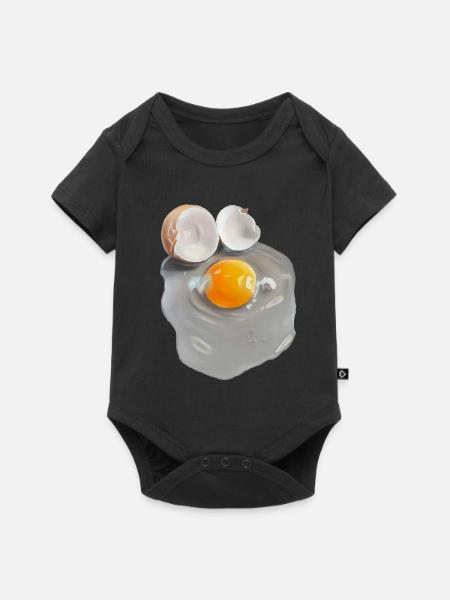 Eierbild im Grau-Abstrakt - Baby Premium Kurzarmbody - Schwarz