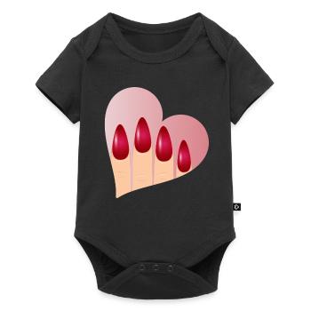 Manicure with Love - Heart with Red Fingernails - Baby Premium short-sleeve bodysuit - black - Front