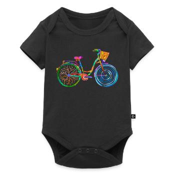 vélo coloré, vélo pour femme, colors bike, ladies bike - Body à manches courtes Premium Bébé - noir - Devant
