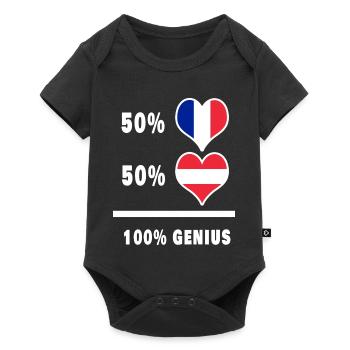 France et Autriche Genial / Cadeau - Body à manches courtes Premium Bébé - noir - Devant