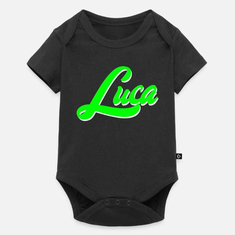 Luca Bright Neon Lettering Lettering - Body à manches courtes Premium Bébé - noir