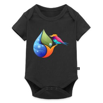 Geometric Hummingbird Over Color Sheet - Baby Premium short-sleeve bodysuit - black - Front