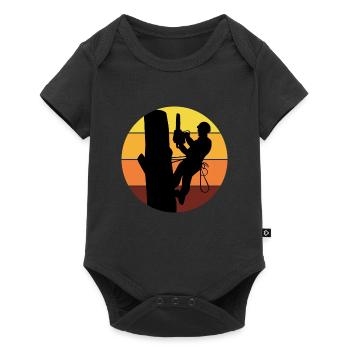 Arborist Tree Climber Climbing Vintage Rétro - Body à manches courtes Premium Bébé - noir - Devant