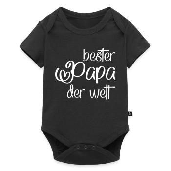 Papa - Baby Premium Kurzarmbody - Schwarz - Vorne