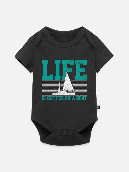 Segelboot Segler - Baby Premium Kurzarmbody - Schwarz