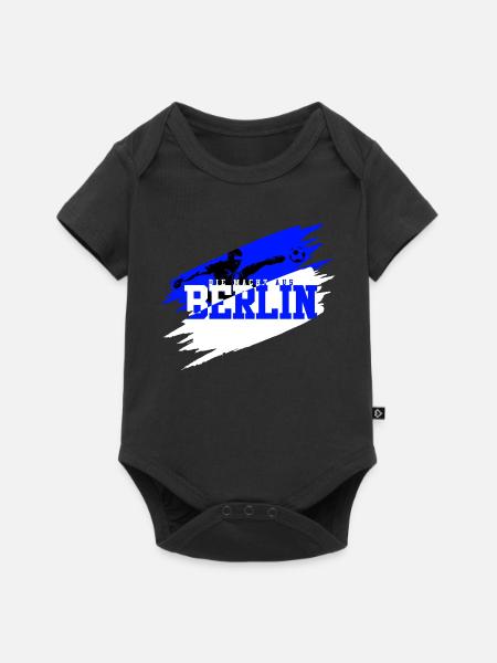 Berlin Fussball Charlottenburg Blau Weiß - Baby Premium Kurzarmbody - Schwarz