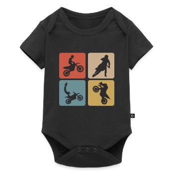 Motorcross Vintage Design / Idée cadeau - Body à manches courtes Premium Bébé - noir - Devant
