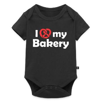pretzel pretzel bakery bakery baker symbol Logo - Baby Premium short-sleeve bodysuit - black - Front