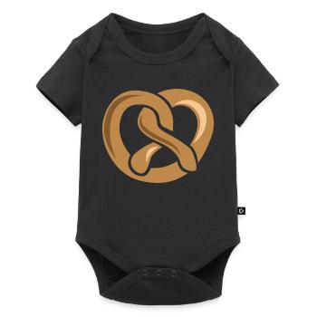 Pretzel Baker Food Bakery Illustration Graphic - Baby Premium short-sleeve bodysuit - black - Front