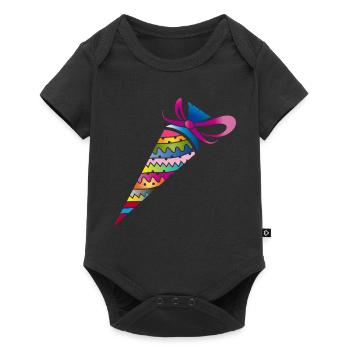colorful patterned school bag for enrolment - Baby Premium short-sleeve bodysuit - black - Front