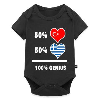 Griechenland und Türkei genial / Geschenk - Baby Premium Kurzarmbody - Schwarz - Vorne