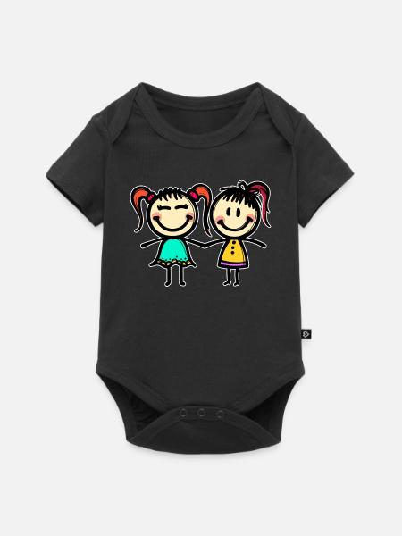 Freundin Beste Freunde - Baby Premium Kurzarmbody - Schwarz