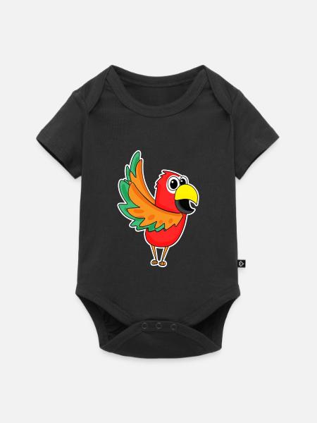 Papagei - Baby Premium Kurzarmbody - Schwarz