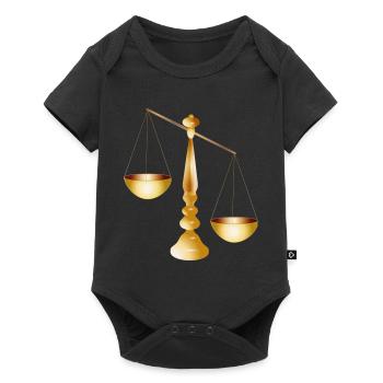 deux balances sur une poutre avec pied - Body à manches courtes Premium Bébé - noir - Devant