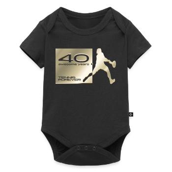 40 Jahre jung Tennisspieler - Baby Premium Kurzarmbody - Schwarz - Vorne