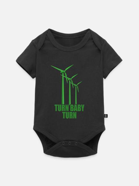 Windrad Turn Baby Turn Windkraft Strom Erneuerbare - Baby Premium Kurzarmbody - Schwarz