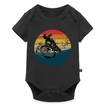 Cycling Stunt in Retro MTB Downhill Mountain Bike - Baby Premium short-sleeve bodysuit - black - Front