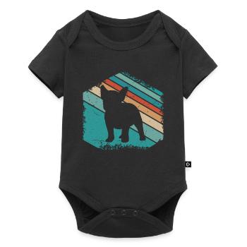 French Bulldog Cute Dog Design - Baby Premium short-sleeve bodysuit - black - Front