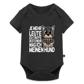 Doberman Pinscher - Ich mag keine Menschen - Baby Premium Kurzarmbody - Schwarz - Vorne