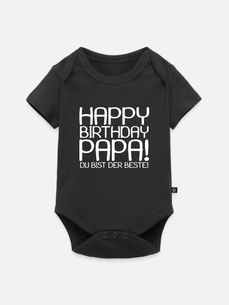 Happy Birthday Papa - Baby Premium Kurzarmbody - Schwarz