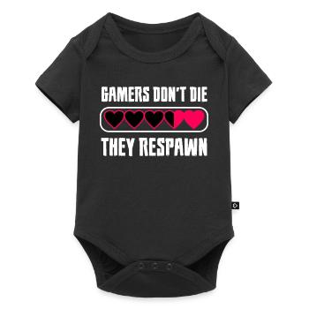 Gamers Don't Die They Respawn Saying - Baby Premium short-sleeve bodysuit - black - Front