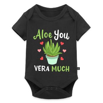 Aloe Vera Succulents - Baby Premium short-sleeve bodysuit - black - Front
