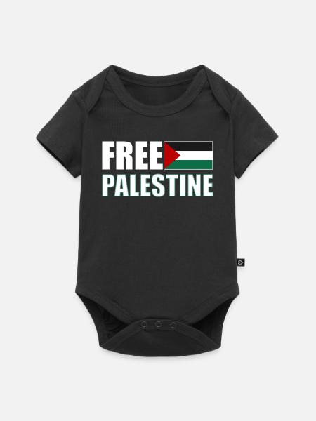 Free Palestine - Premium kortærmet baby-body  - sort