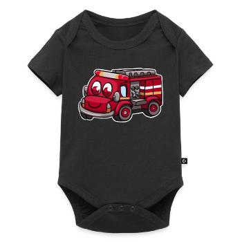 Camions de pompiers - Body à manches courtes Premium Bébé - noir - Devant