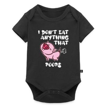 Statement Pig Vegan - Baby Premium short-sleeve bodysuit - black - Front