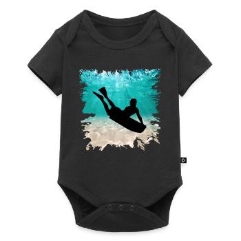 Bodyboarding Surfing Summer Bodyboarder Sea Sand - Baby Premium short-sleeve bodysuit - black - Front