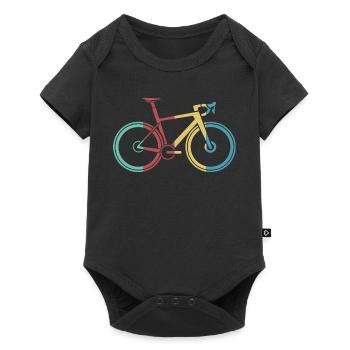 vélo rétro vélo de route amour vintage tour étape - Body à manches courtes Premium Bébé - noir - Devant