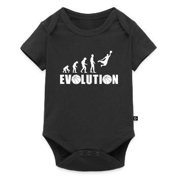 EVOLUTION BASKET Geschenk Basketball - Baby Premium Kurzarmbody - Schwarz - Vorne