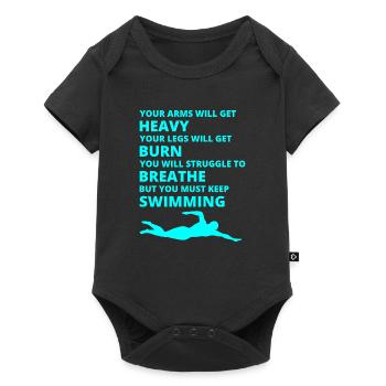 Équipe de natation Nageur Nageur Athlète drôle - Body à manches courtes Premium Bébé - noir - Devant
