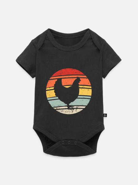 Huhn - Baby Premium Kurzarmbody - Schwarz